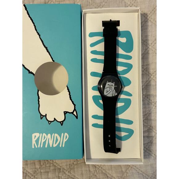 RIPNDIP Lord Nermal Black Watch New in Box Needs New Battery main image 4